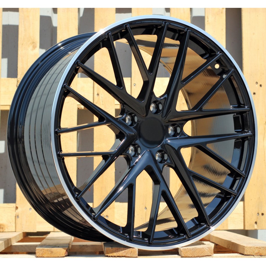 R21x11.5  5X130  ET  69  71.6  B5541  Black+Polished Lip (BLPL)  For PORCH  (M)  (Rear+Front)