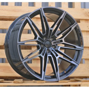 R21x9.5  5X112  ET  37  66.6  I0294  Black+Tinted Face (BLTF)  For BMW  (K7)  (Rear+Front)