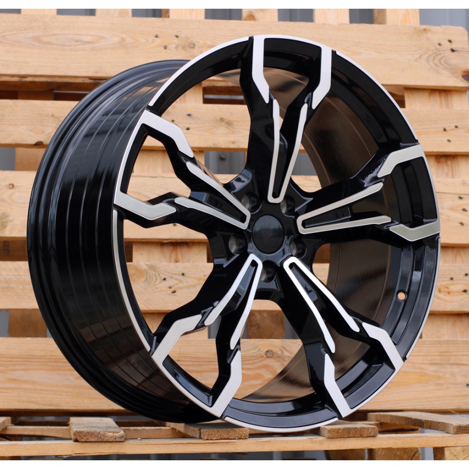 R21x9.5  5X112  ET  43  66.6  YF5596  Black Polished (MB)  For BMW  (P2)  (X3 HYBRID FORGED Front+Rear)