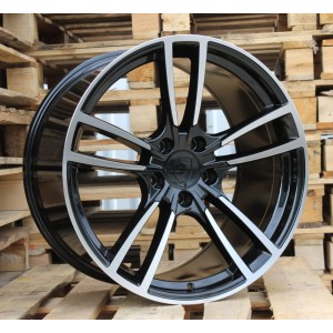 R21x9.5  5X130  ET  46  71.6  B1378  Black Polished (MB)  For PORCH  (P+Z3)  (Rear+Front)
