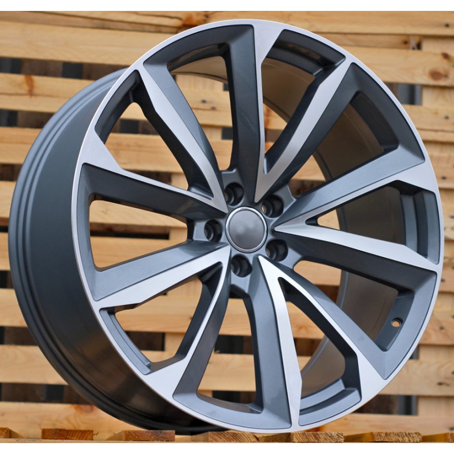 R22x10  5X112  ET  26  66.5  B5815  Grey Polished+Powder Coating (MGPC)  For AUD  (P)  (New Q7)