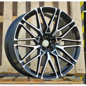R22x10.5  5X112  ET  42  66.56  B5771  (FBX268)  Black Polished (MB)  For BMW  (M)  (HYBRID FORGED Rear+Front)