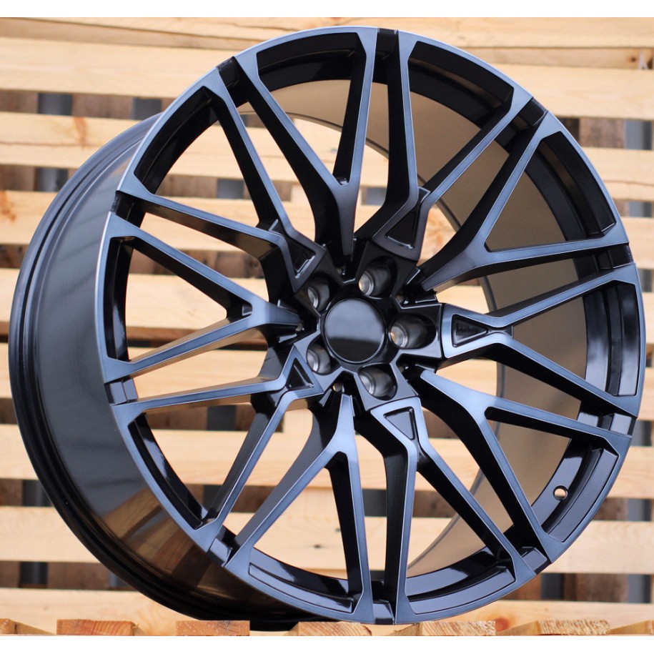 R22x10.5  5X112  ET  43  66.6  B5771  (IN0295)  Black+Tinted Face (BLTF)  For BMW  (Z5+K7)  (Rear+Front)
