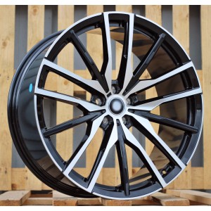 R22x10.5  5X112  ET  43  66.6  H0324  (FBX428)  Black Polished (MB)  For BMW  (Z6)  (HYBRID FORGED Rear+Front)