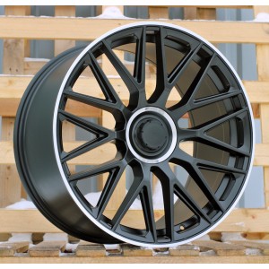 R22x11.5  5X112  ET  47  66.6  B1766  Black Half Matt+Polished Lip (BLHMPL)  For MER  (Z3+Z1)  (REAR+FRONT)