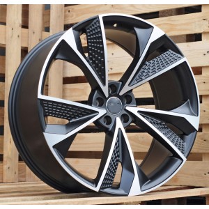 R22x9.5  5X112  ET  20  66.5  B1566  (IND5456)  Black Polished Matt (MBM)  For AUD  (K7)