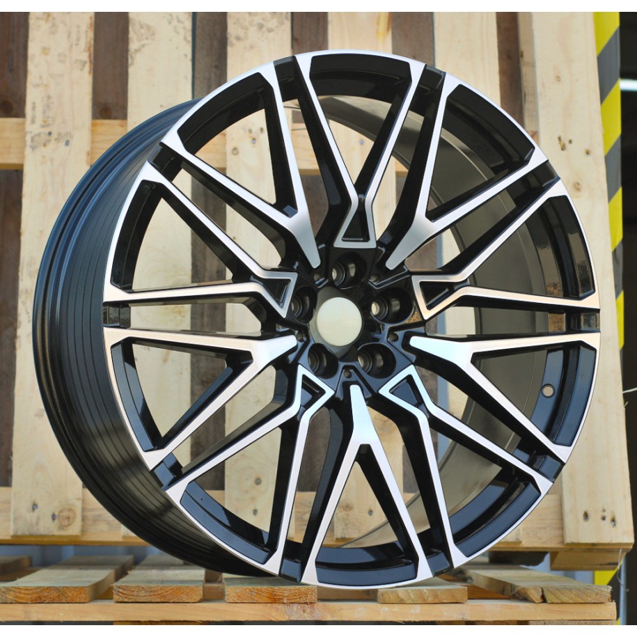 R22x9.5  5X112  ET  35  66.56  B5771  (FBX268)  Black Polished (MB)  For BMW  (M)  (HYBRID FORGED Rear+Front)