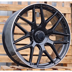 R23x10  5X130  ET  33  84.1  B5318  (A7102B)  Black+Polished Lip (BLPL)  For MER  (P)  (G Class)