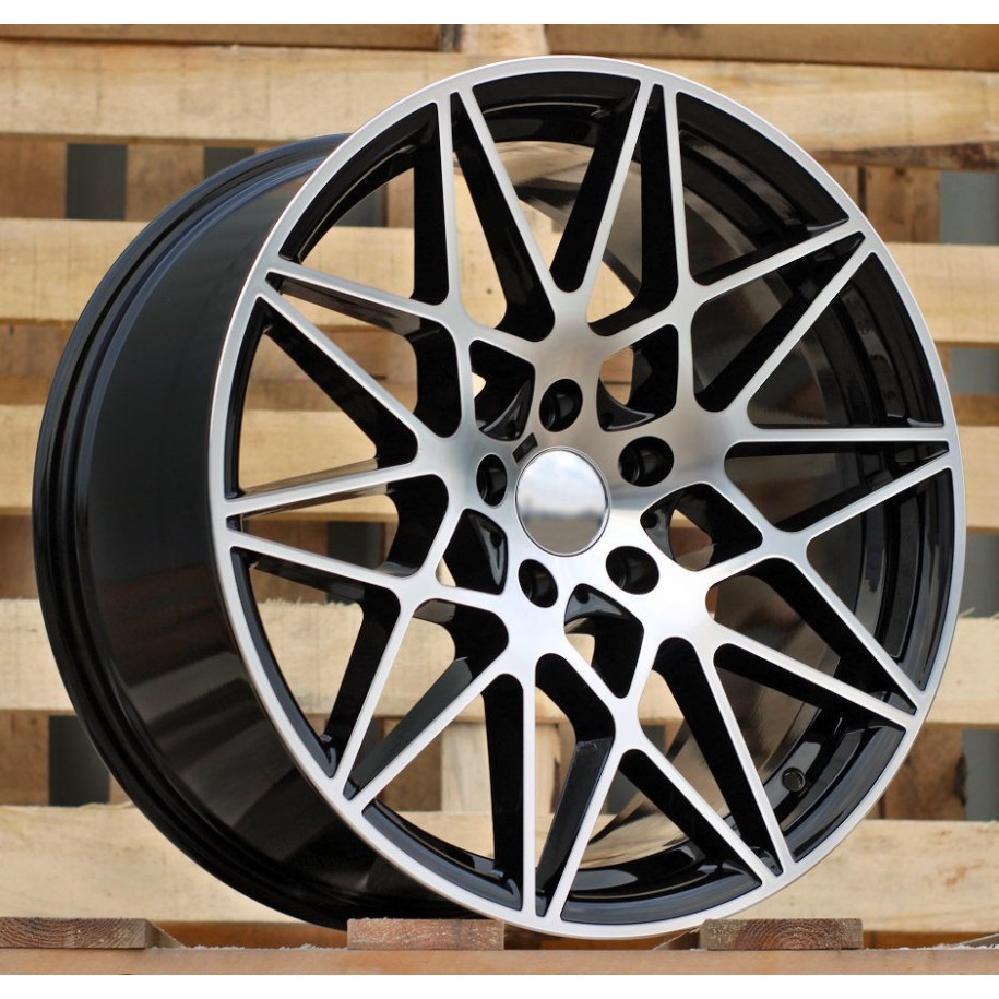 R19x8.5  5X120  ET  34  72.6  B5167  (XF023)  Black Polished (MB)  For BMW  (K4)  (HYBRID FORGED Rear+Front)