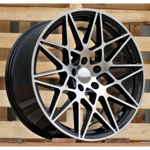 R19x9.5  5X120  ET  40  72.6  B5167  (XF023)  Black Polished (MB)  For BMW  (K4)  (HYBRID FORGED Rear+Front)