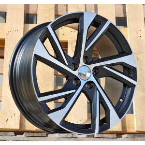 R18x8  5X108  ET  45  63.3  FE183  (YF5772)  Black Polished Half Matt (MBHM)  For VOLVO  (Z7)  (HYBRID FORGED)