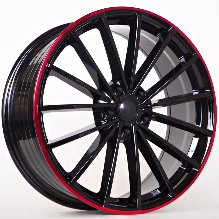 Ratlankis Vegas 8X19 5X112 ET42 57,1 Glossy Black Red Line