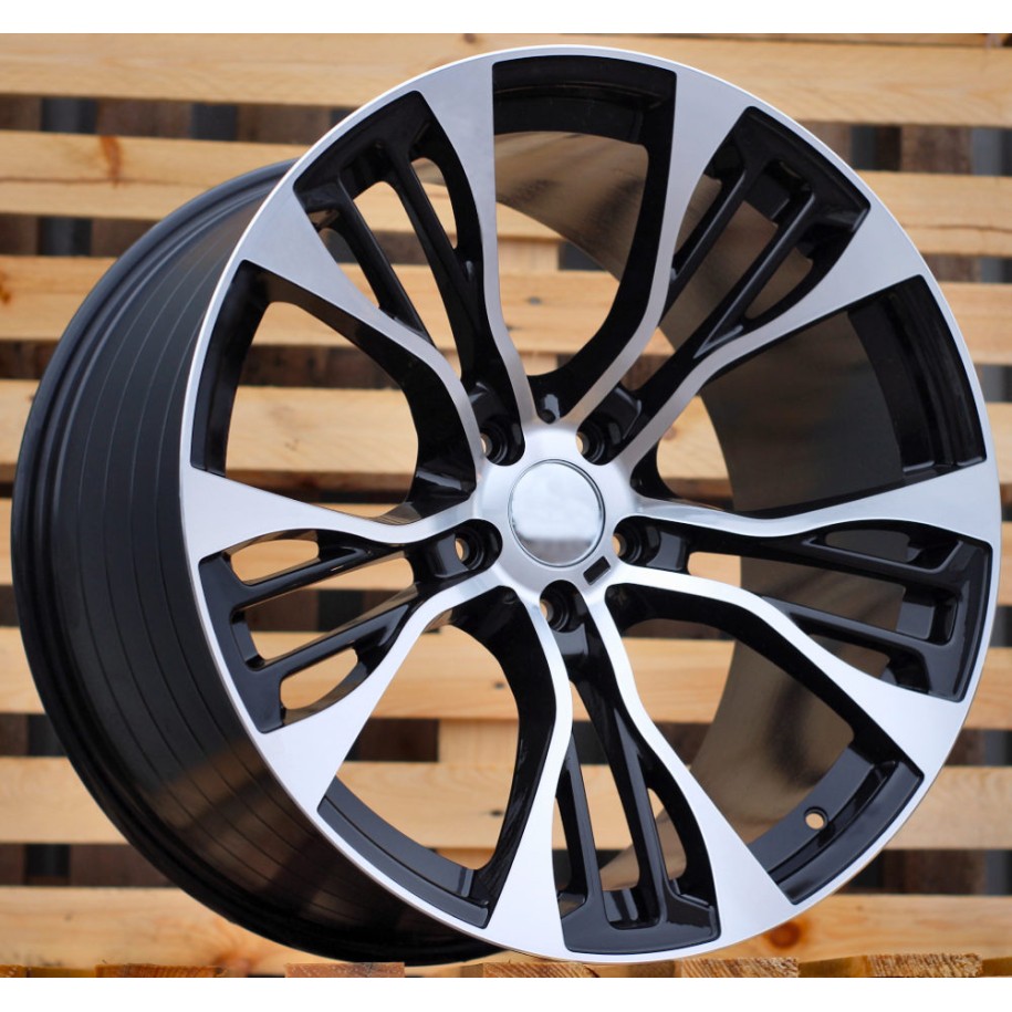 R21x11.5  5X120  ET  38  74.1  BK851  (FR765)  Black Polished (MB)  For BMW  (Z5)  (Rear+Front)