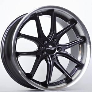 Ratlankis Forzza Storm 9,5X19 5X112 ET40 66,45 Black Magic Lip Polished