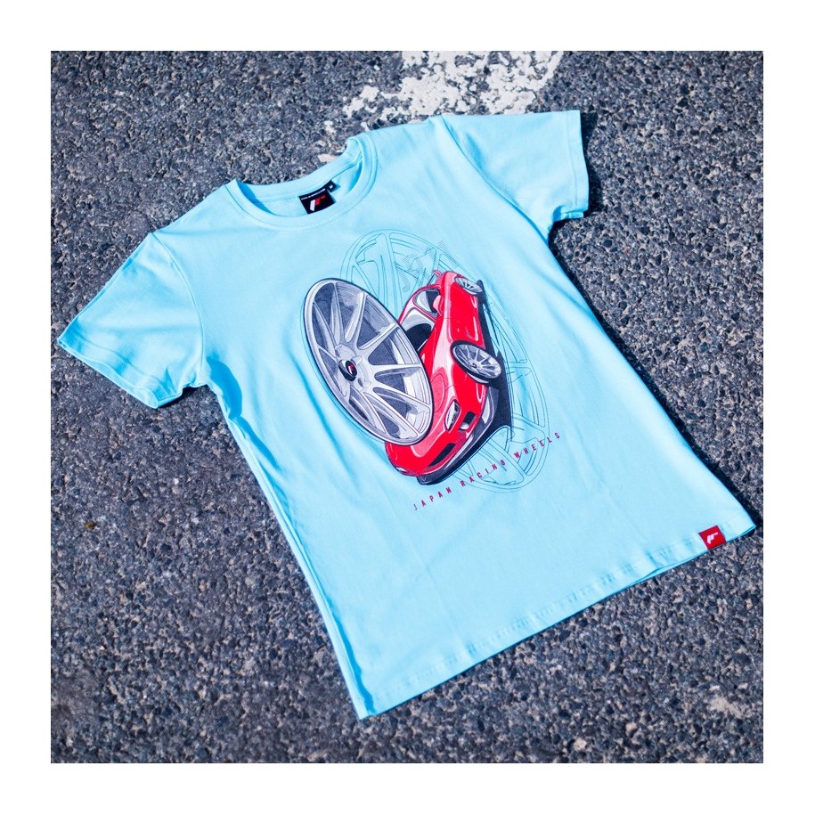 JR Men's T-Shirt JR-11 Car Turquoise Size XXL