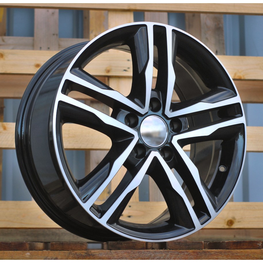 R17x7.5  5X114.3  ET  42  66.1  BK424  Black Polished (MB)  For RACIN  (K2)  ((max 1250kg) Opel Vivaro Renault Trafic)