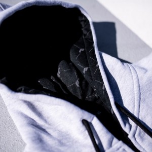 JR Unisex Zip Hoodie Logo Light Grey Size S
